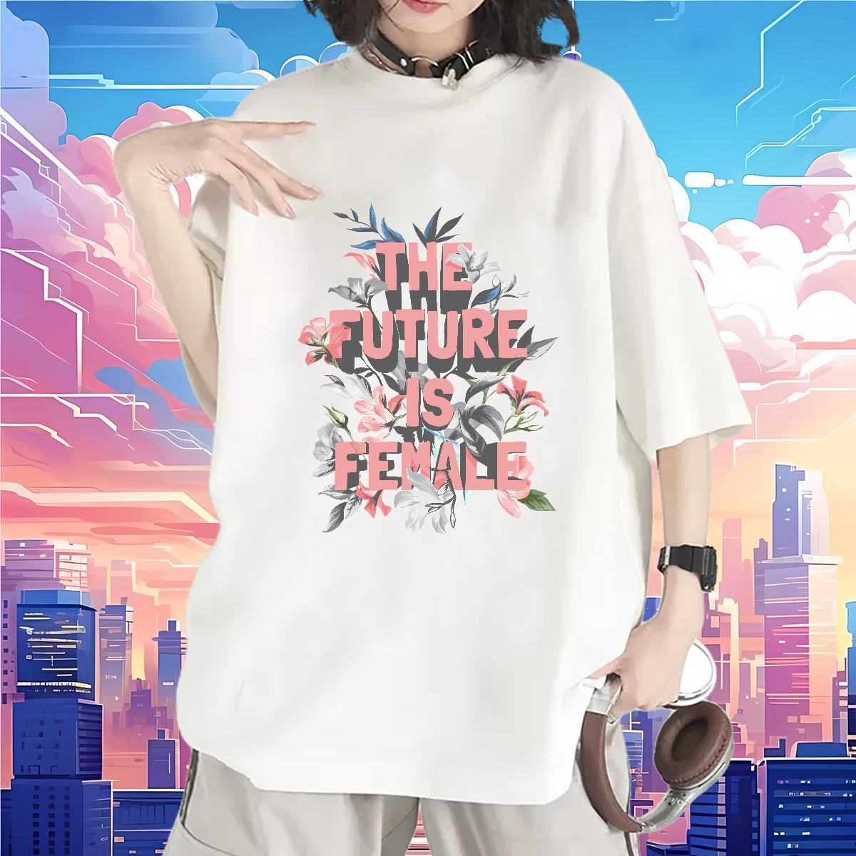High quality T-Shirts Comfortable Couples T Shirts Anime flower Daily Outfit 230g 100% Cotton 2024 DIY Tshirts