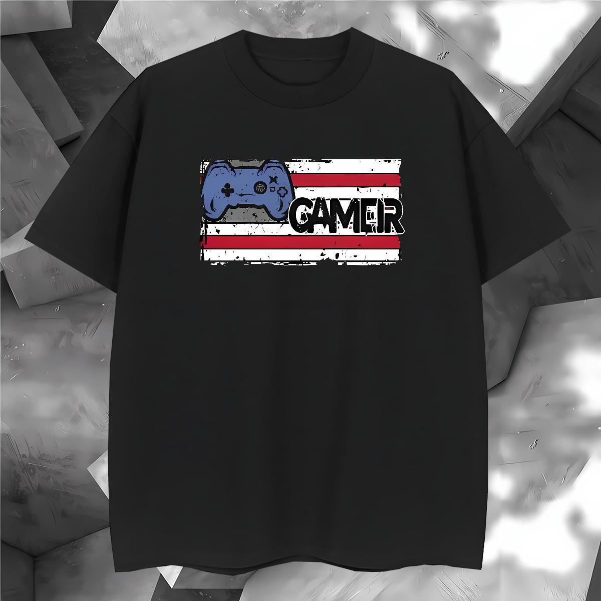 T shirt 230g 100% Cotton play games Spring Summer Short Sleeve O-Neck Oversized Men Tees Wholesale Soft Clothings