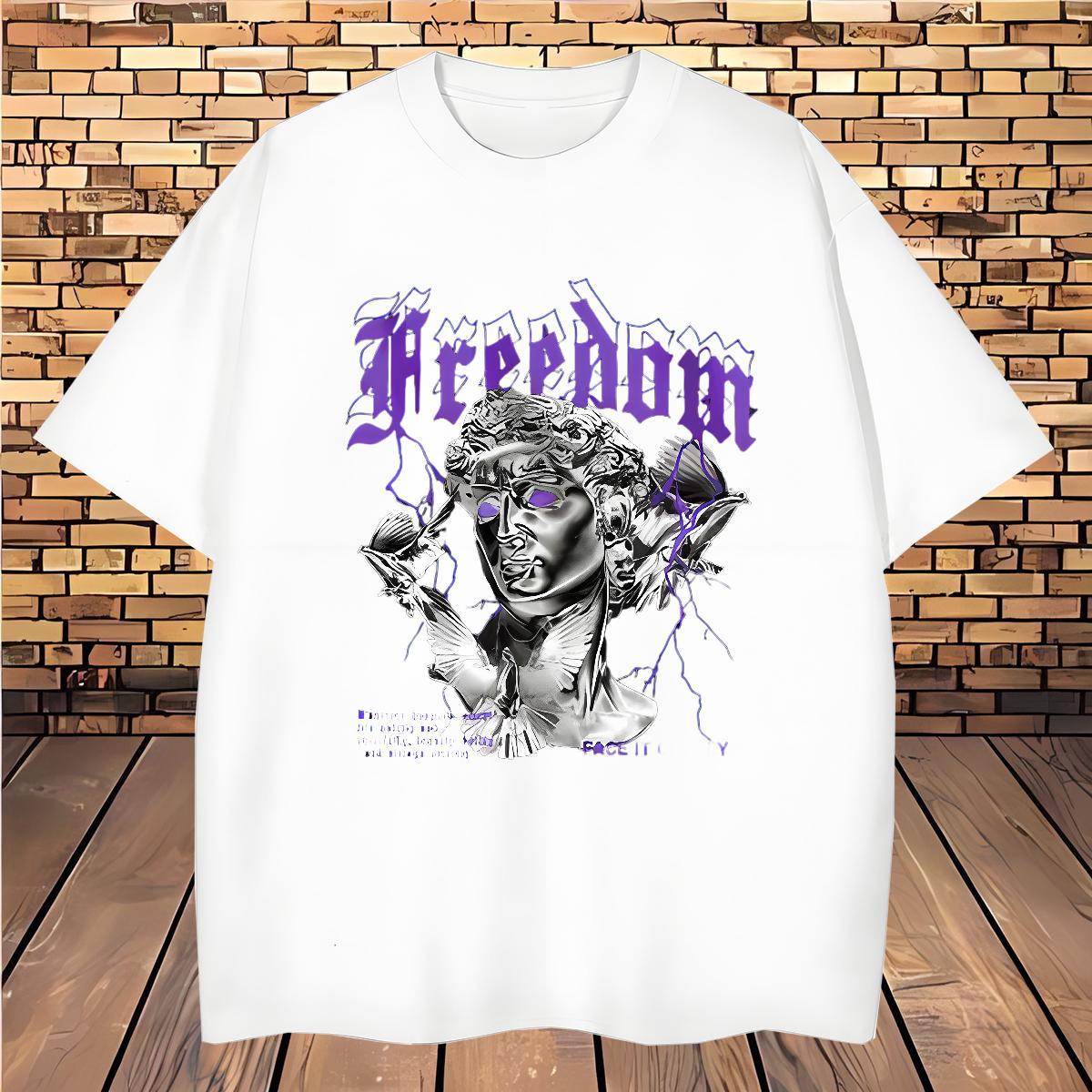 Men T Shirts 230g Pure Cotton portrait Outdoor Round Neck Short Sleeve Customized Couples T Shirts Fashion New Comfortable Wear