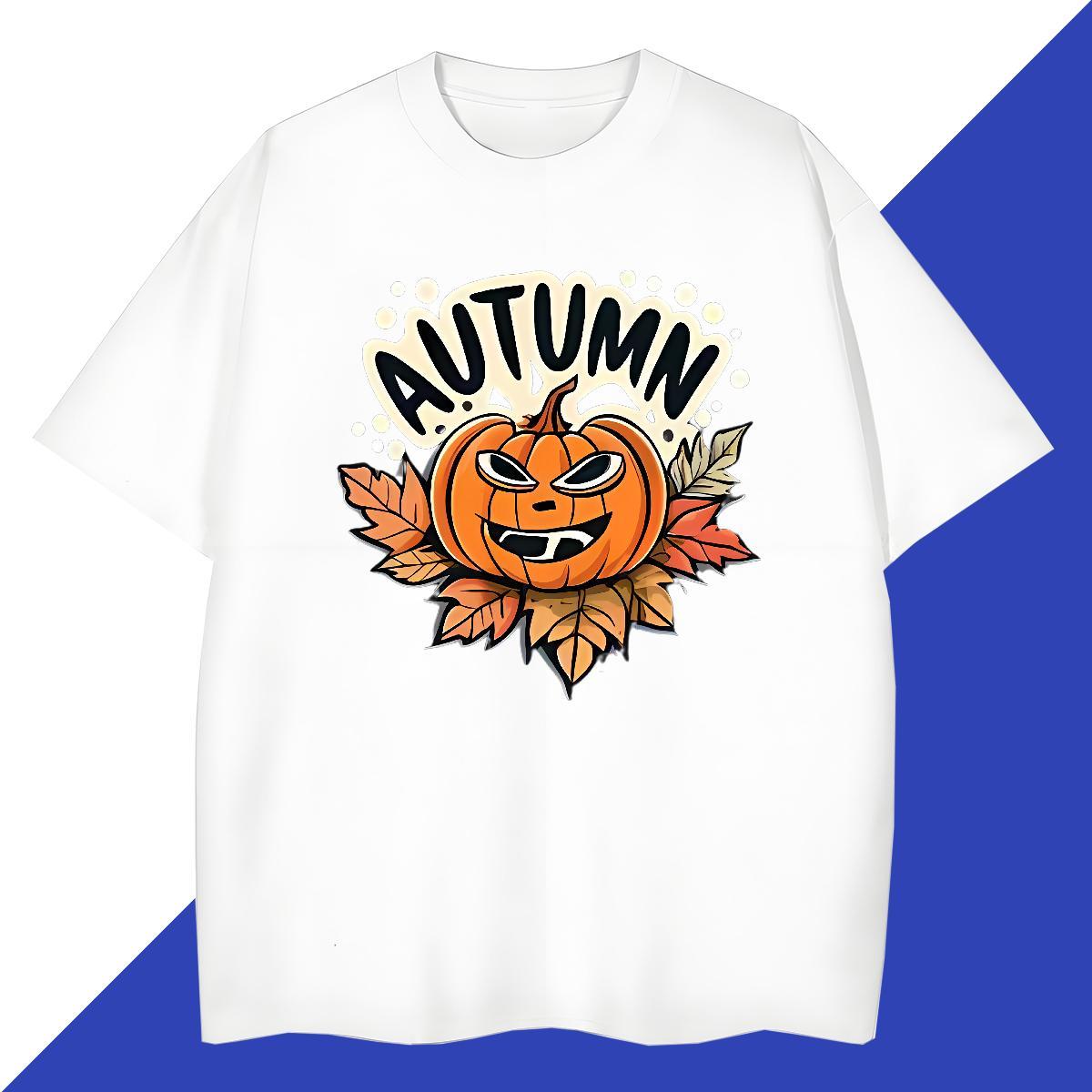 New Designer T Shirts Men 230g Cotton halloween Casual Daily Wear Top Tees Breathable Short Sleeve Cool Design Mens Tshirts Cartoon Print