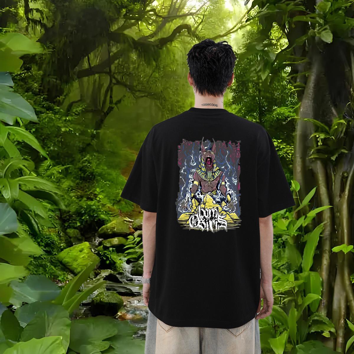 Brand Men T Shirts 230g Cotton Hip Hop Tops Tees Breathable Short Sleeve Comfortable Mens Tshirts Anime