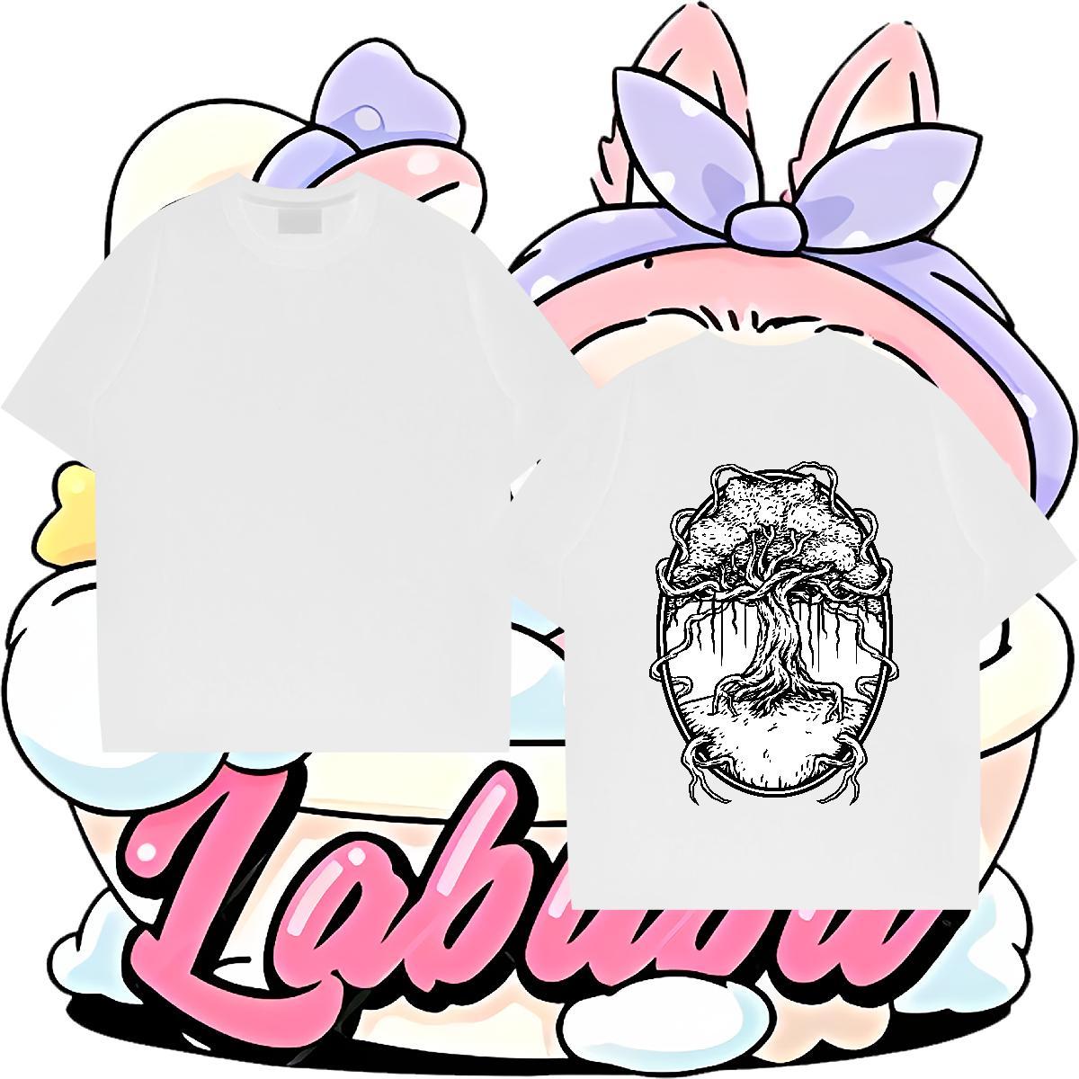 Classic Man T Shirts 230g Cotton tree Anime Printing Street Polos Round Neck Short Sleeve Unisex Men Tops Tees Customized Print