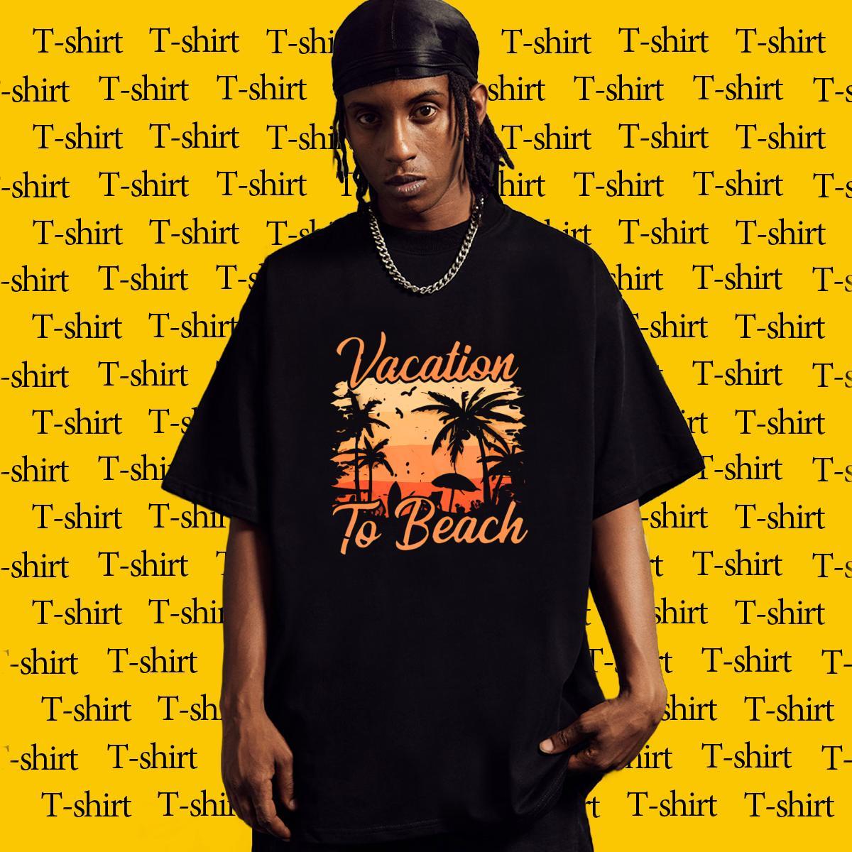 Loose Men Tshirts 100% Cotton 230g Sport beach Custom Cartoon Crew Neck Customized Man T Shirts Clothings