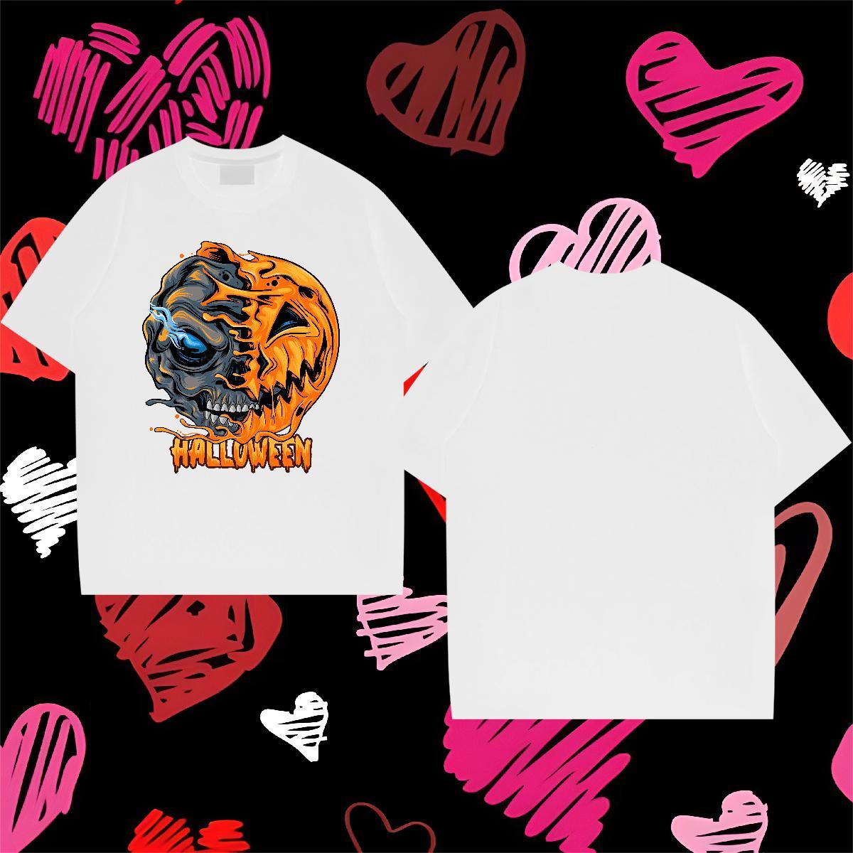 Fashion Design Men T Shirts 230g Pure Cotton pumpkin Beach Wear Breathable Popular Men Tees Custom Cartoon