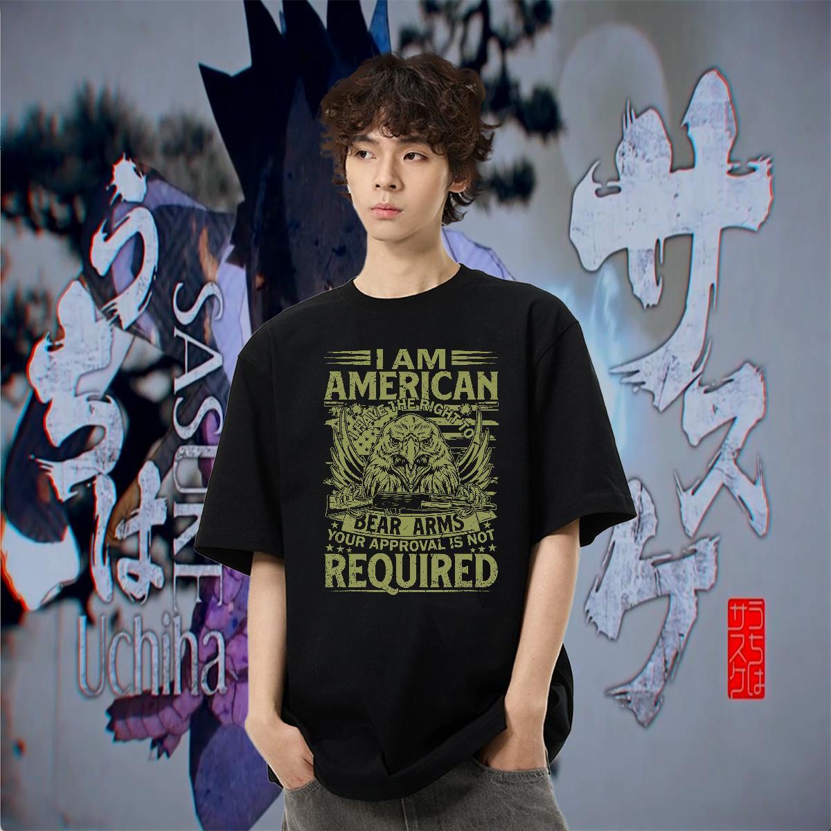 Comfortable Men Tops Tees 100% Cotton 230g Anime Printing Street cool Asian Size Pure Cotton New Men T Shirts Clothings