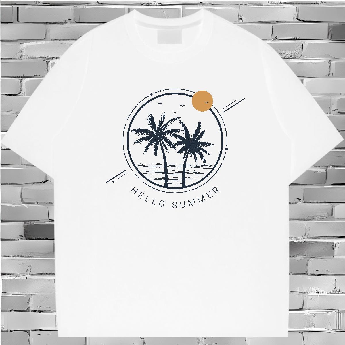 T-Shirts for Men 100% Cotton 230g sun Street wear Hip Hop Breathable Short Sleeve White Plus Size Men Clothes T-Shirt Classic Casual Designer Tee Shir