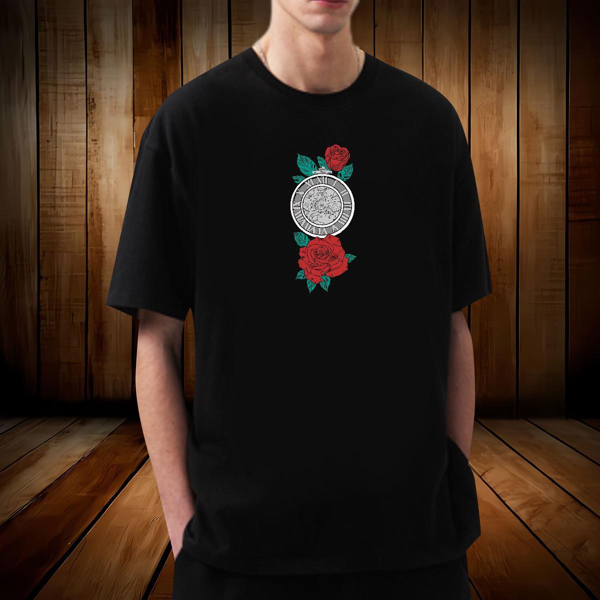 T Shirt For Man 100% Cotton 230g painting Street wear Hip Hop Short Sleeve O-Neck Custom Print Oversized Men Tops Tees Classic Comfortable Tee Shirt