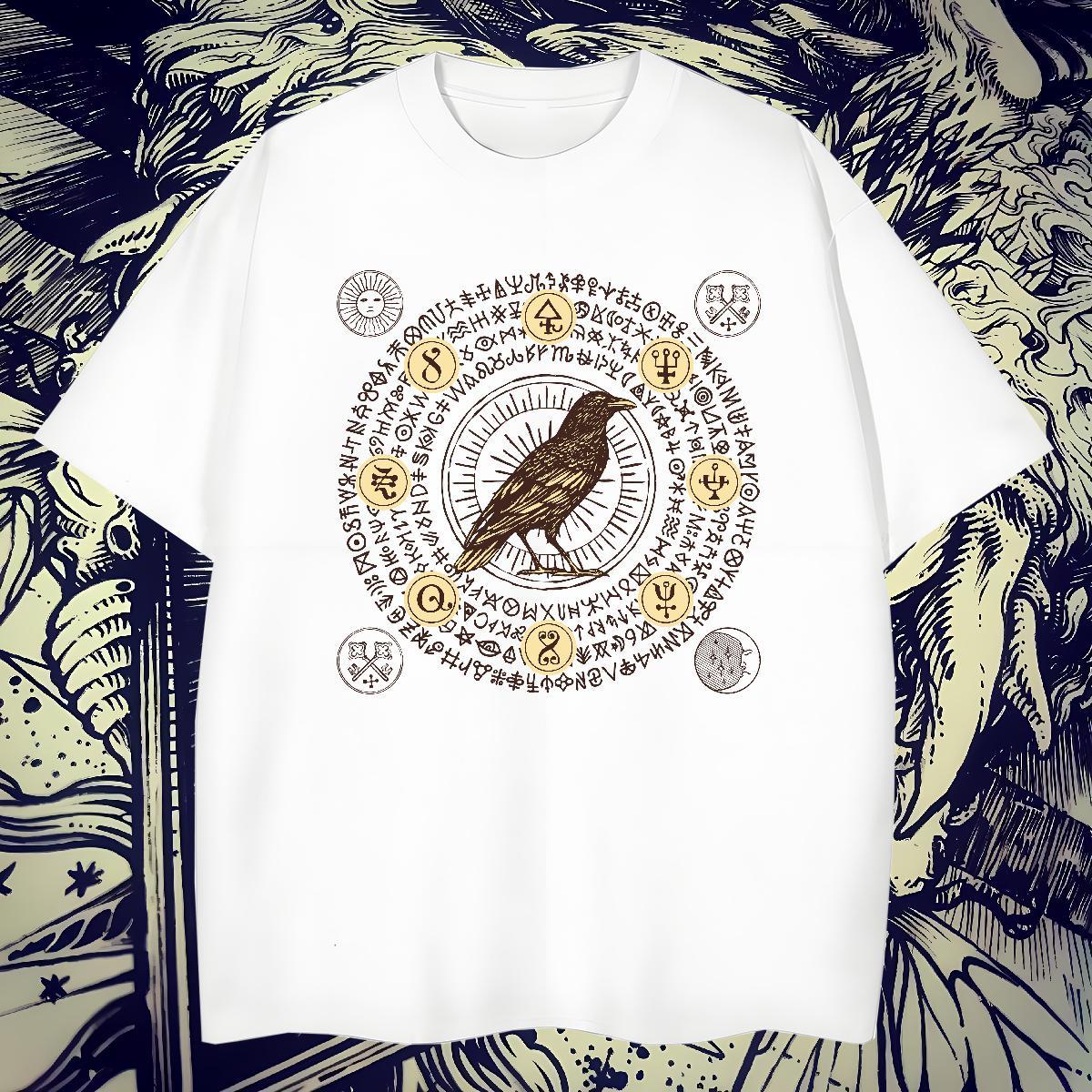 Cool Design Tshirts 100% Cotton 230g Spring Summer bird Skull Breathable Short Sleeve Fashion New T-Shirts for Men Top Tees