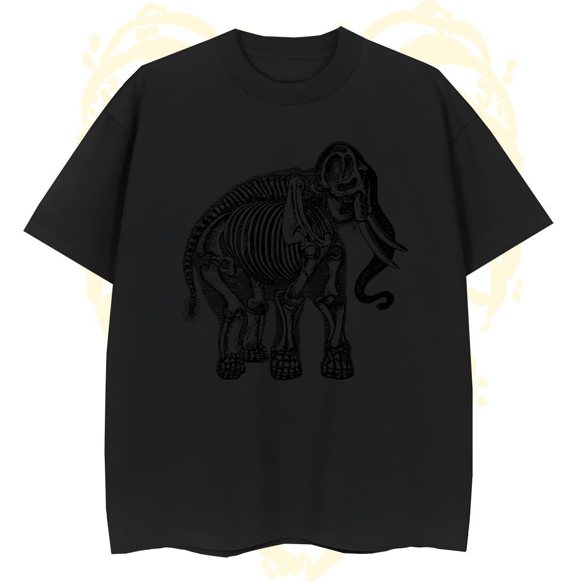 Wholesale Men Tshirts 230g Cotton Elephant Men T Shirts Street Wear Crew Neck Graphic Free Shipping Tee Shirt