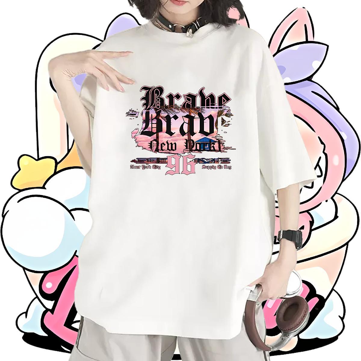 Free Shipping T Shirt For Woman Round Neck Short Sleeve Womens Tshirts Anime Oversized tree Casual 230g 100% Cotton Custom Tees Shirts