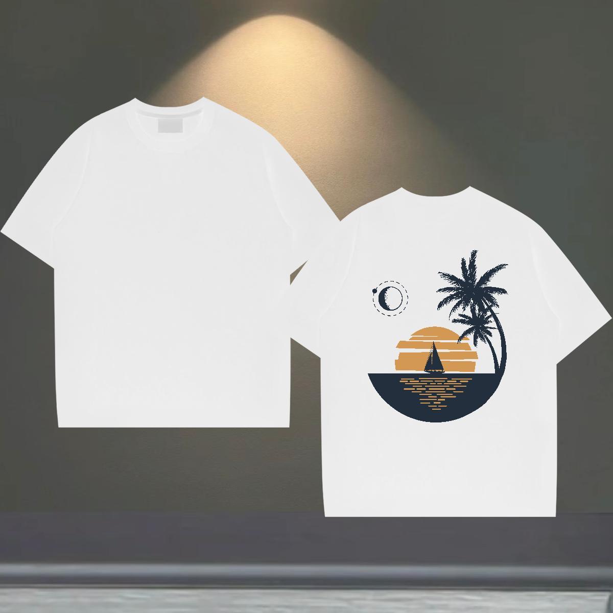 Classic Casual Men T Shirts 230g 100% Cotton sun Sports Casual Tshirts Round Neck Short Sleeve Popular Men Clothes T-Shirt Plus Size Custom