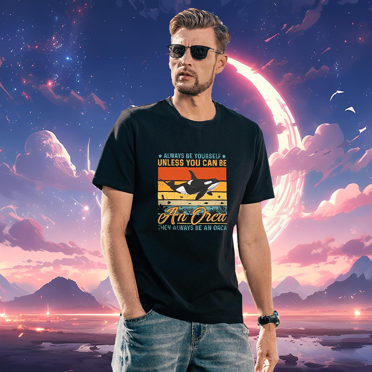 Men T Shirts 230g 100% Cotton dolphin Home Outdoor O Neck Short Sleeves Custom Printed Men Clothes T-Shirt New Arrival Unisex Tees Shirts