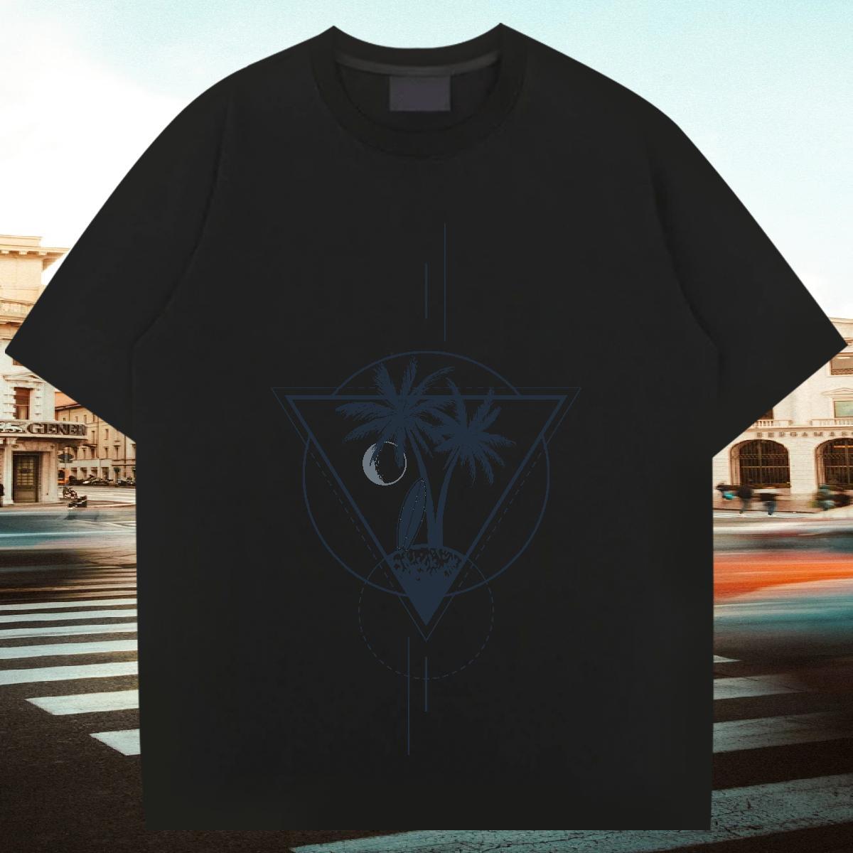 Cool Men Tshirts 100% Cotton 230g Casual tree DIY Printed Breathable Crew Neck 2024 T Shirt For Man Clothings