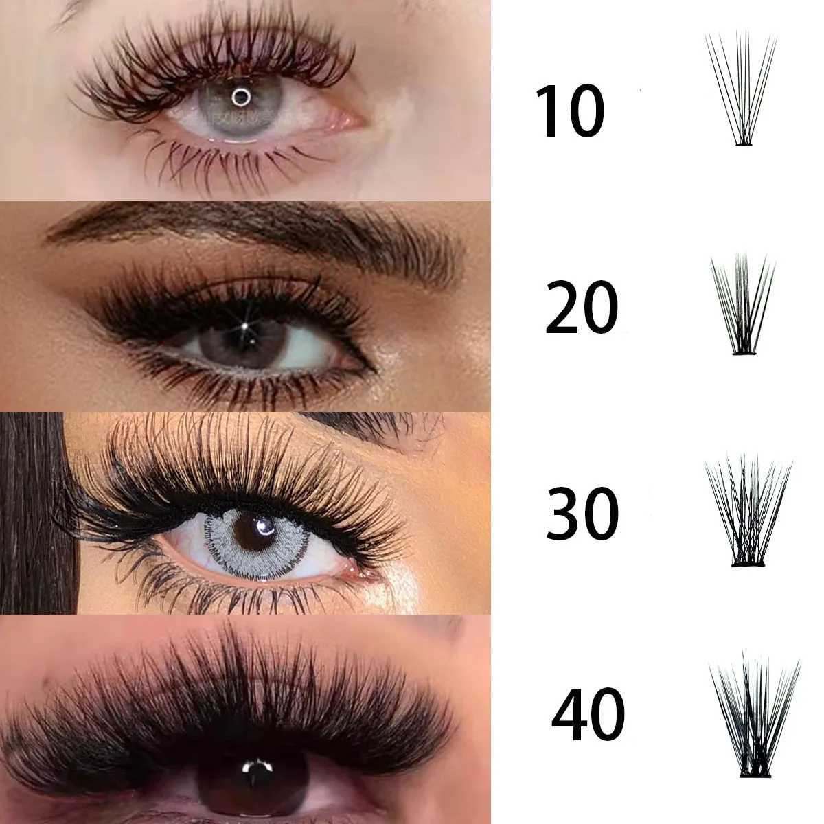 100Pcs Professional Personal Makeup C/D/DD Cluster Eyelash Splicing False Eyelash Extension Personal Eyelash Bundle W240803