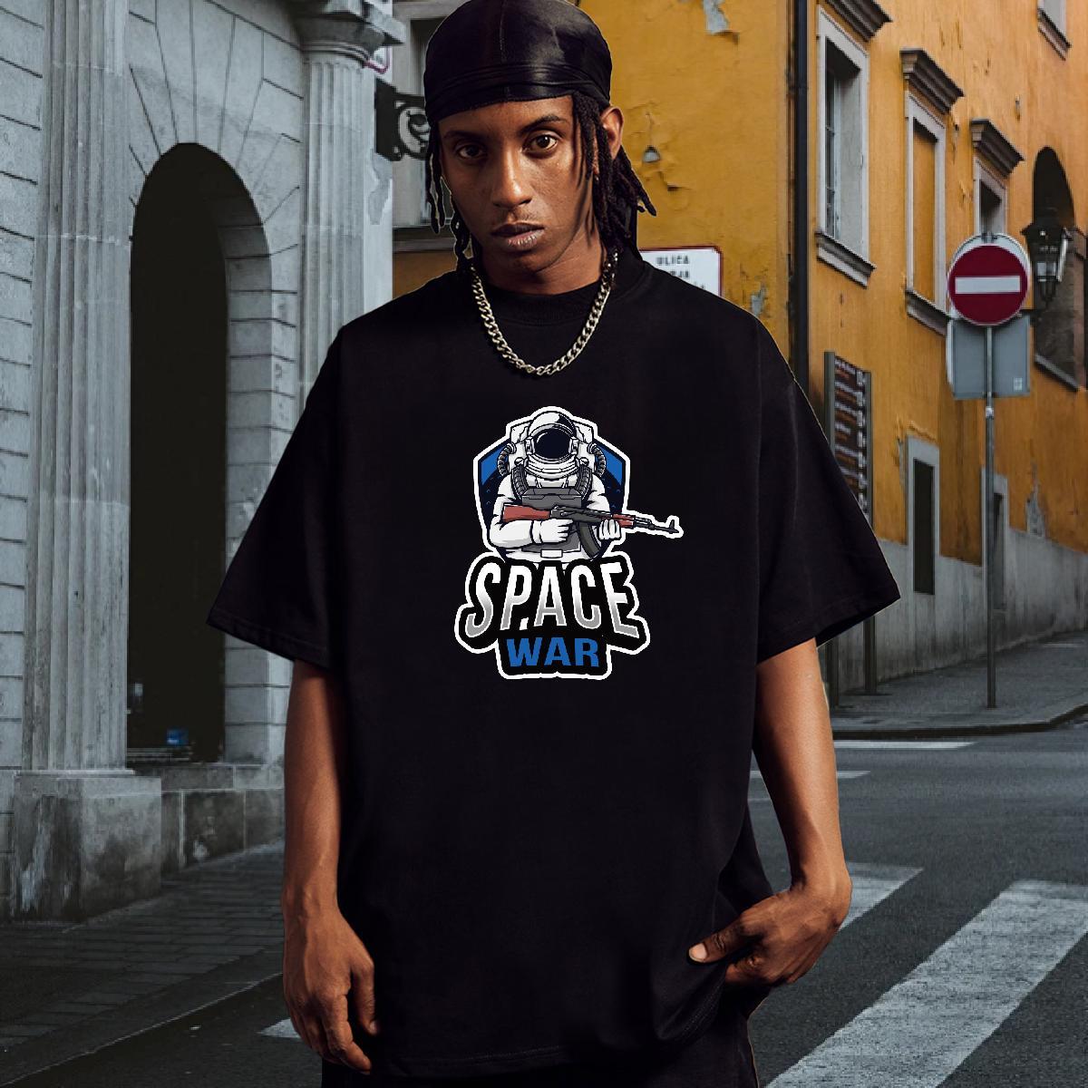 T Shirt For Man 230g Cotton universe High Street Hip Hop O Neck Short Sleeves Customized Men Clothes T-Shirt Brand Comfortable Tee Shirt