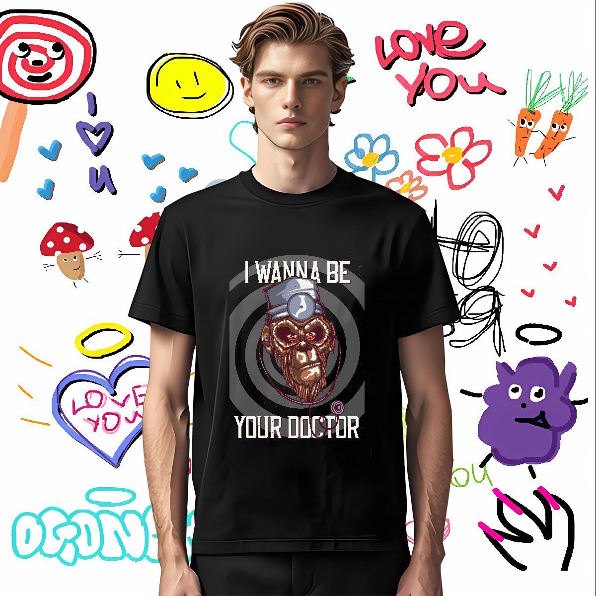Fashion Design Mens T Shirts 230g Pure Cotton chimpanzee Daily Wear Tops Shirt Crew Neck Breathable Soft Tshirt for Man Woman White Plus Size
