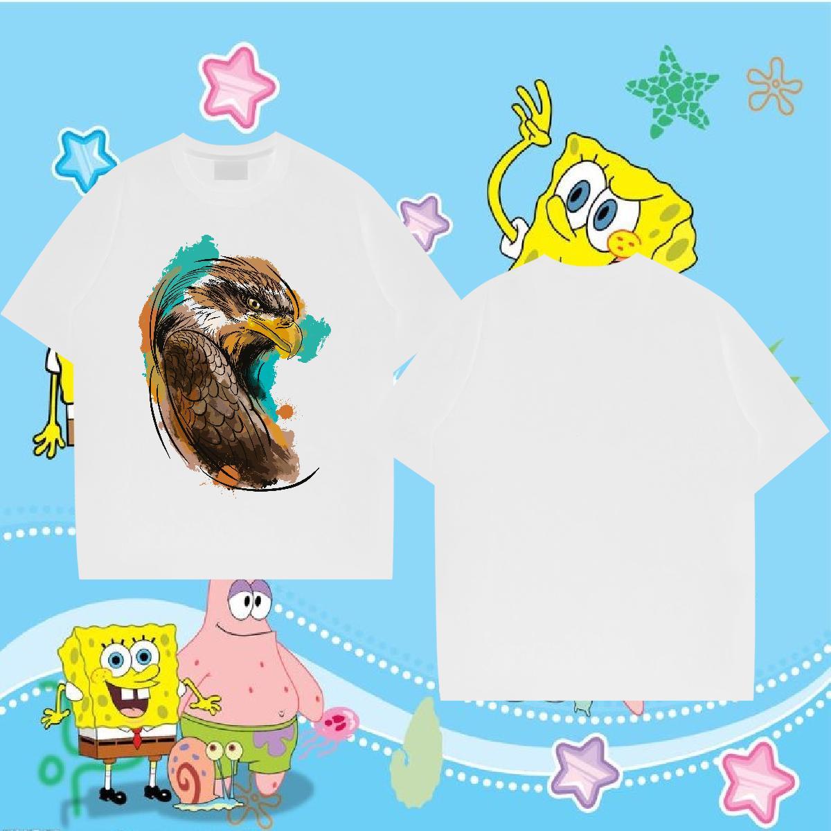 Customized T-Shirts for Men 100% Cotton 230g eagle Street Casual Polos Short Sleeve Soft Free Shipping Men Tops Tees Custom Big Size