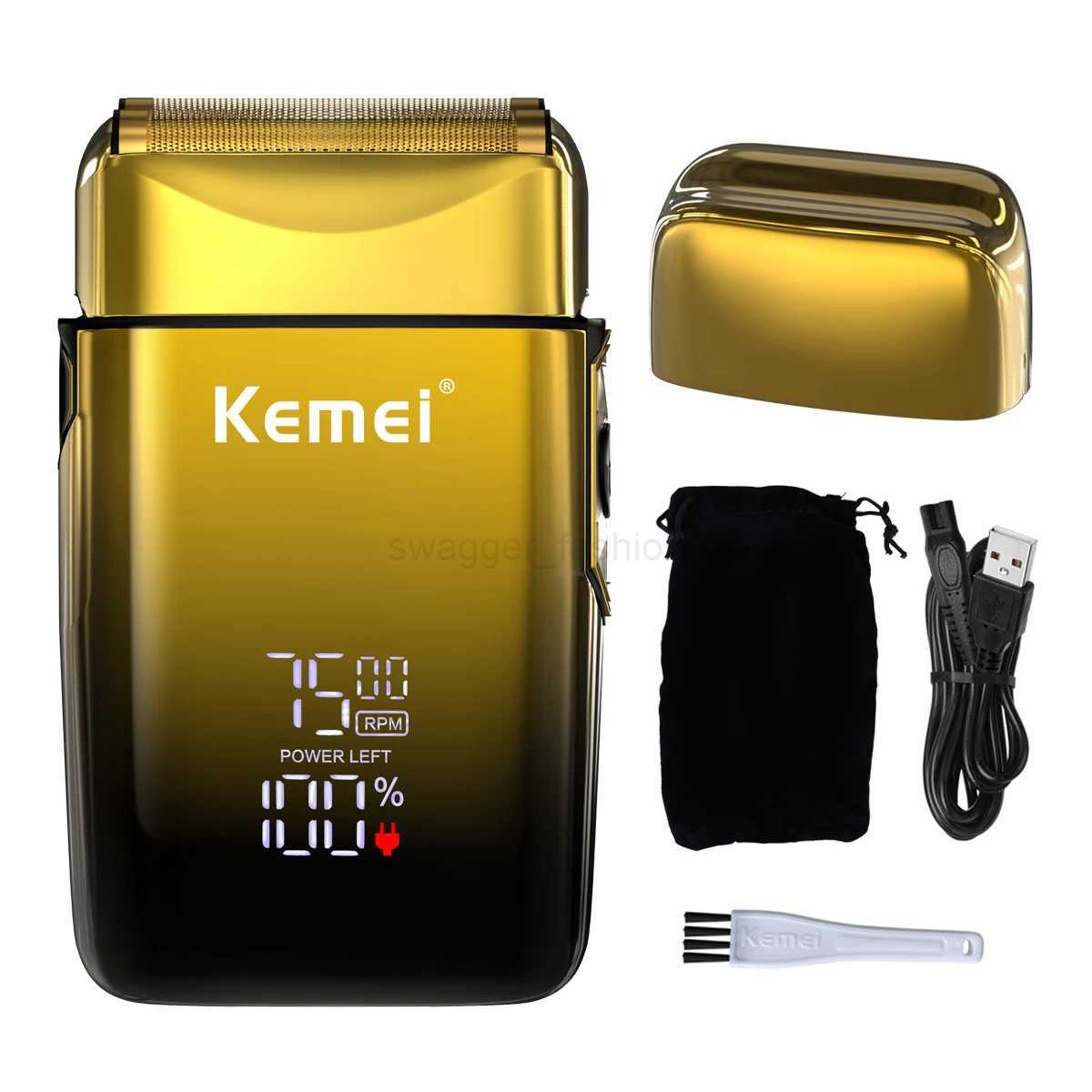 Kemei TX10 New Electric Shaver with LED Display Screen Rechargeable Hair Beard Razor Bald Head Shaving for MenXJ240806