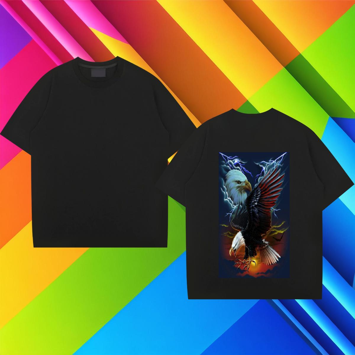 Brand Men Tees 230g Pure Cotton eagle Man T Shirts Sport O Neck Short Sleeves DIY Printed 2024 Summer Tops Shirt