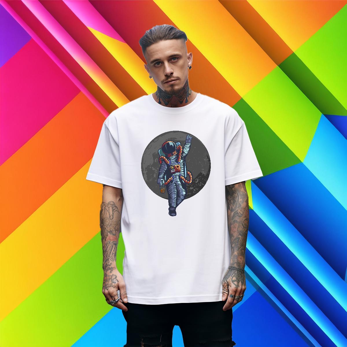 T shirt 230g Pure Cotton cosmonaut Home Outdoor Breathable Short Sleeve Cartoon Print Couples T Shirts Fashion Design High Quality Tees Shirts