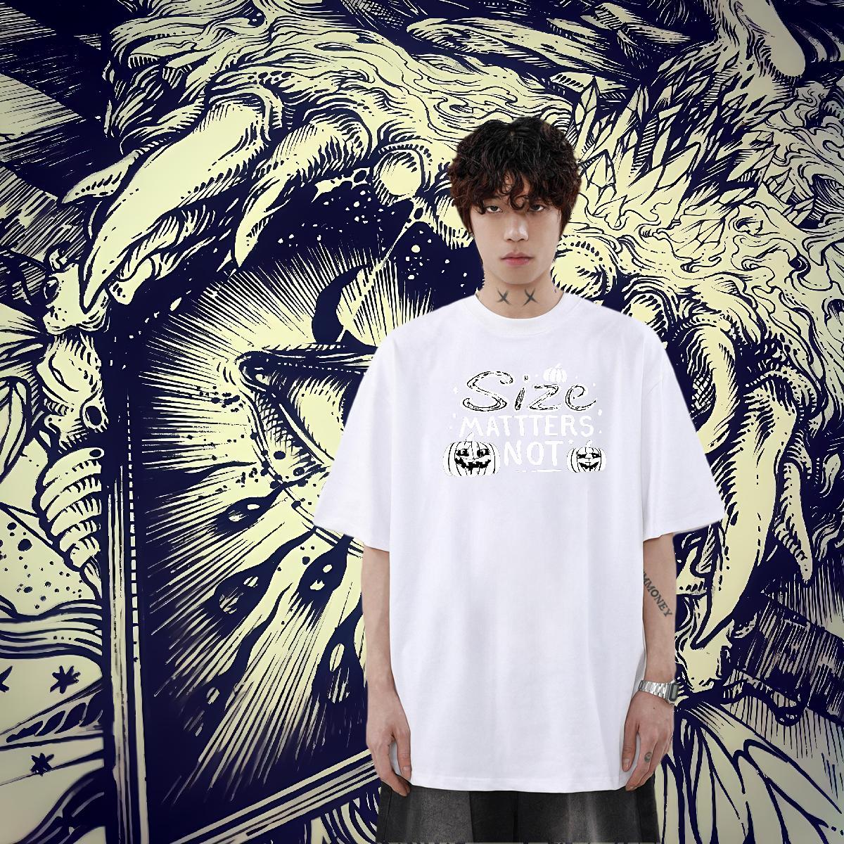 Stylist T shirt 230g 100% Cotton halloween Daily Wear Clothings Crew Neck Breathable Wholesale Men Tees Custom Big Size