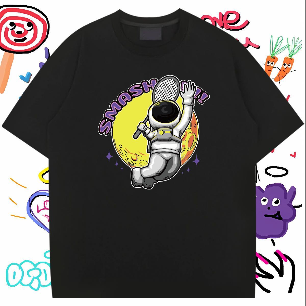 Mens T Shirts 230g Cotton universe Street wear Hip Hop Breathable Short Sleeve Custom Big Size Tshirts 2024 Wholesale Tops Tees