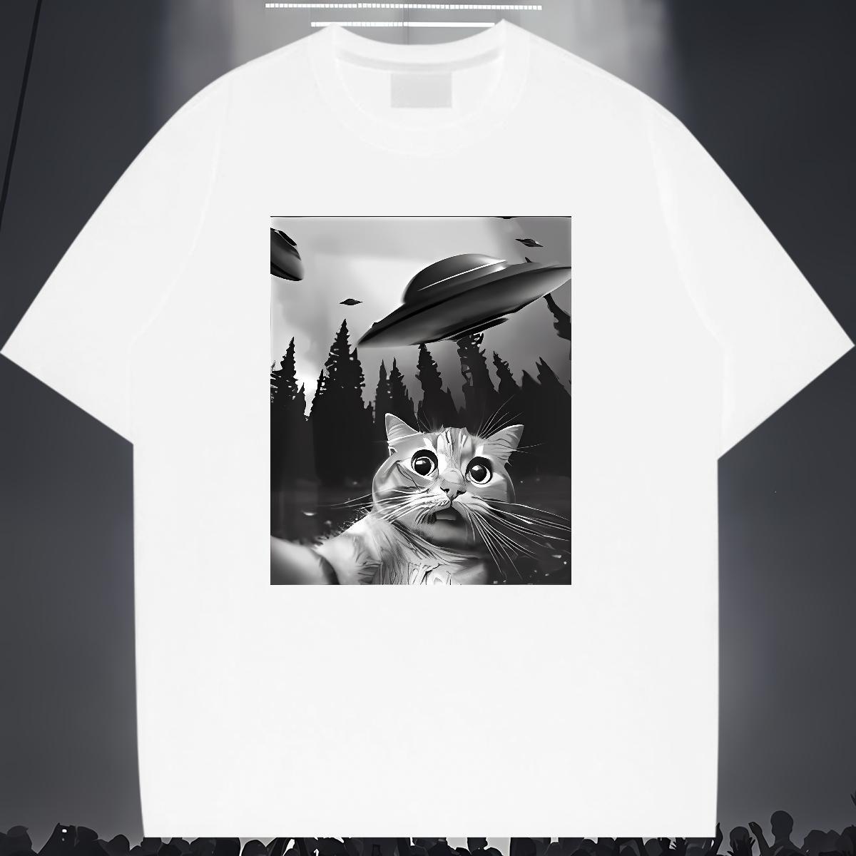 Brand Womens T Shirts Breathable Crew Neck Lady T shirt DIY Printed cat Daily Wear 100% Cotton 230g Fashion New Clothes