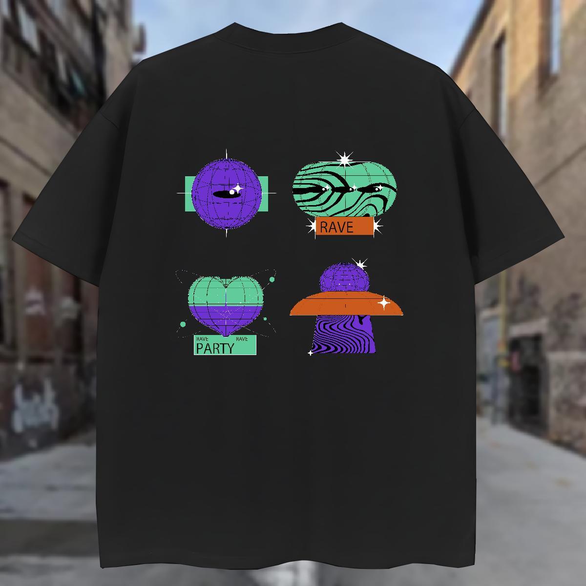 T-Shirts for Men 100% Cotton 230g planet High Street Hip Hop Breathable Short Sleeve Plus Size Custom Men Tees DIY Customized Comfortable Polos