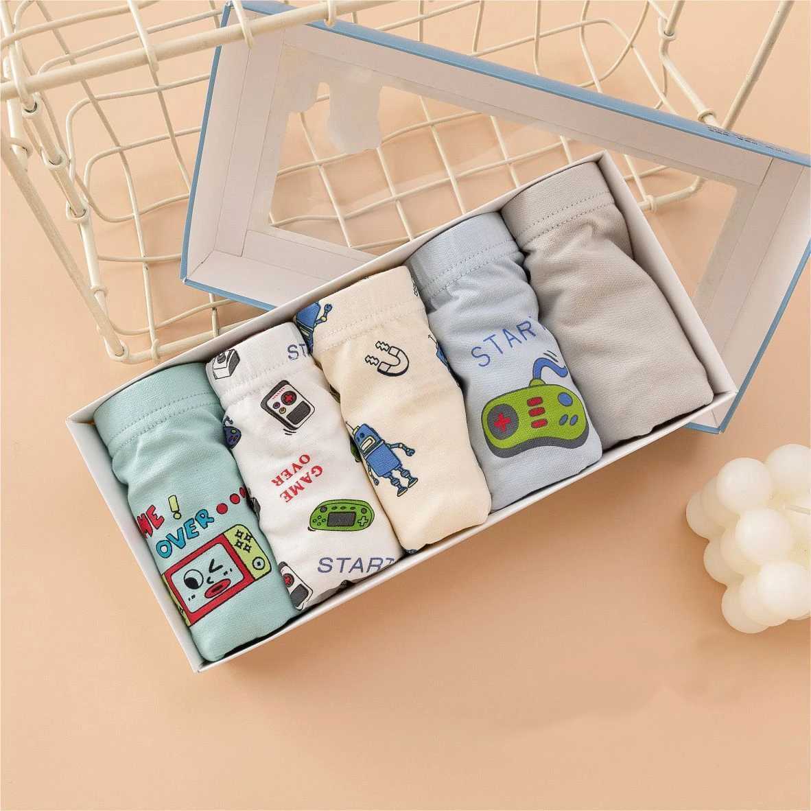 5 pairs of childrens underwear boys flat cornered baby four cornered childrens shorts boys cotton unedited PPW240715