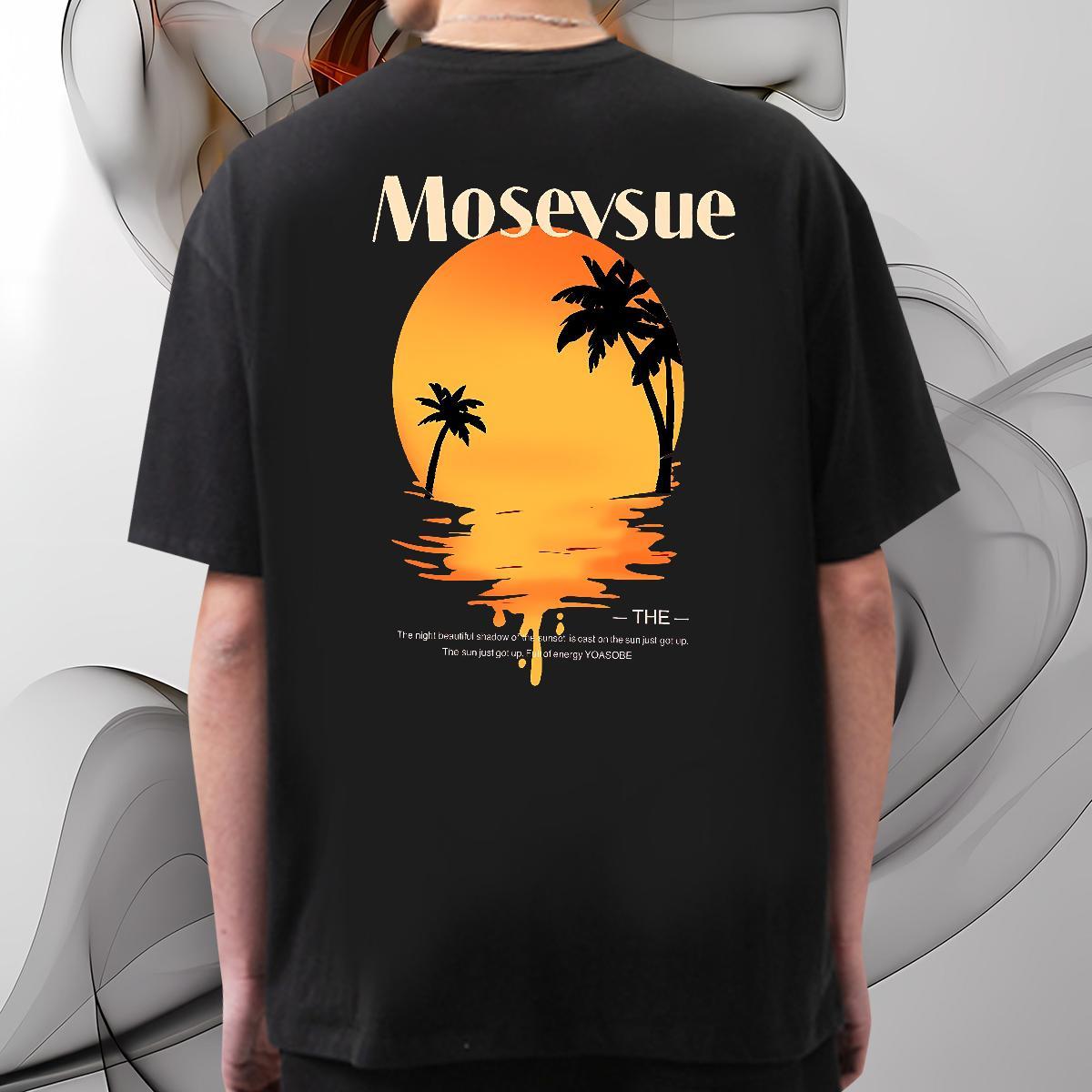 2024 Summer T-Shirts 100% Cotton 230g tree Street Wear Polos Breathable Short Sleeve Classic Men Tshirts Floral Print
