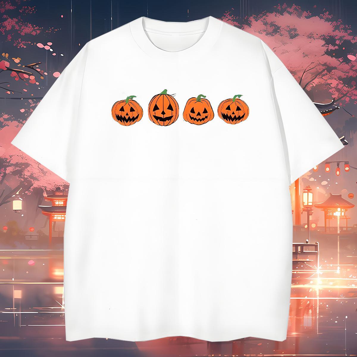 T-Shirts for Men 230g Cotton halloween Hip Hop Street Breathable Soft Graphic Mens Tshirts Custom Popular Clothes