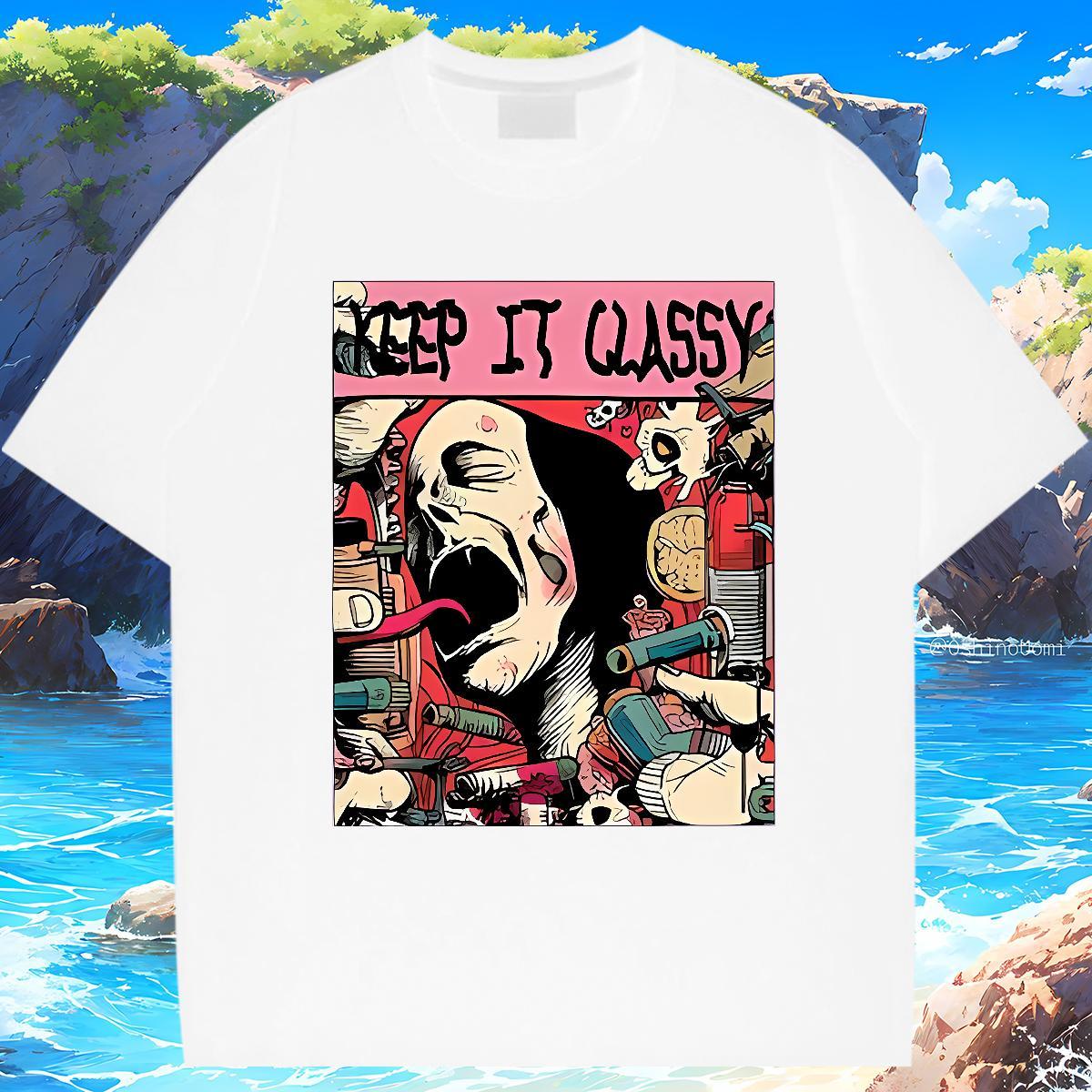 Mens T Shirts 230g Pure Cotton Terror Daily Outfit Short Sleeve Soft Custom Print Oversized Men Clothes T-Shirt New High Quality Wear