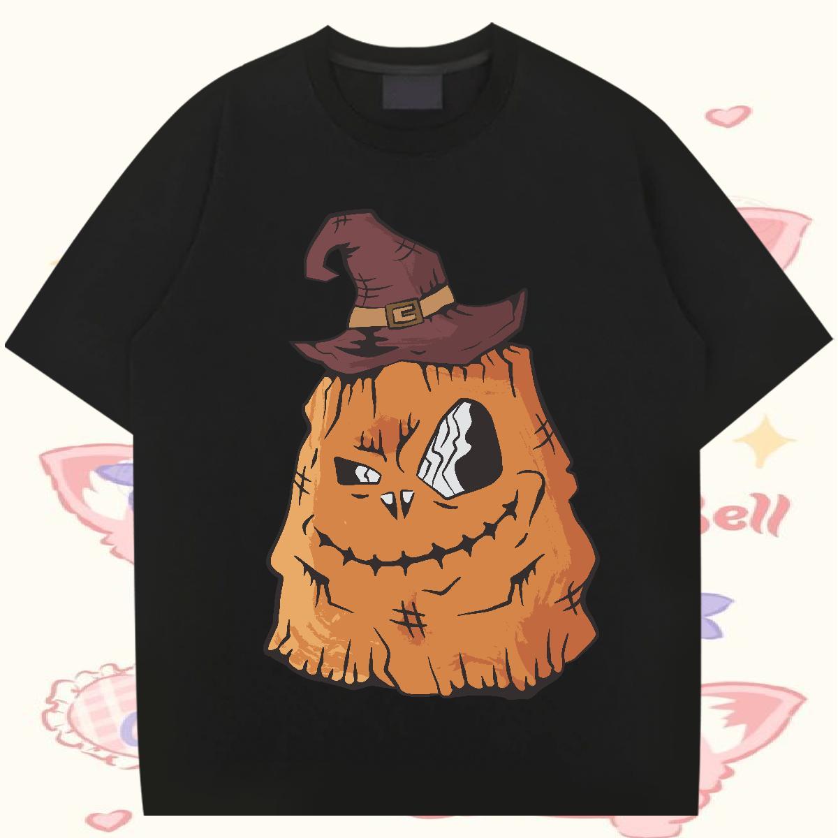 Fashion Designer T shirt 230g Cotton pumpkin Hip Hop Tees Pure Cotton Free Shipping Men Tees Cartoon Print