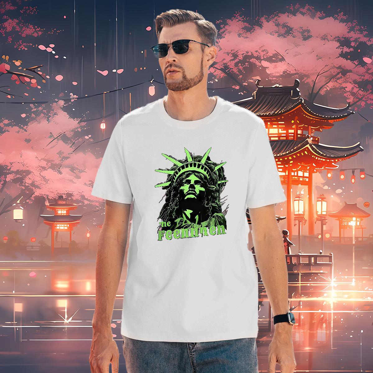T-Shirts for Men 230g 100% Cotton portrait Daily Outfit Breathable Soft Cartoon Printing L-4XL Men Tshirts New Popular Wear