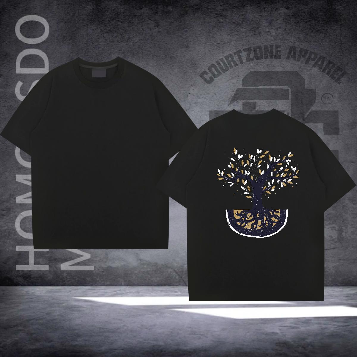 Fashion Designer T-Shirts for Men 230g 100% Cotton tree Street Tees Shirts O-Neck Short Sleeve TOP Quality Men Tops Tees Anime Print