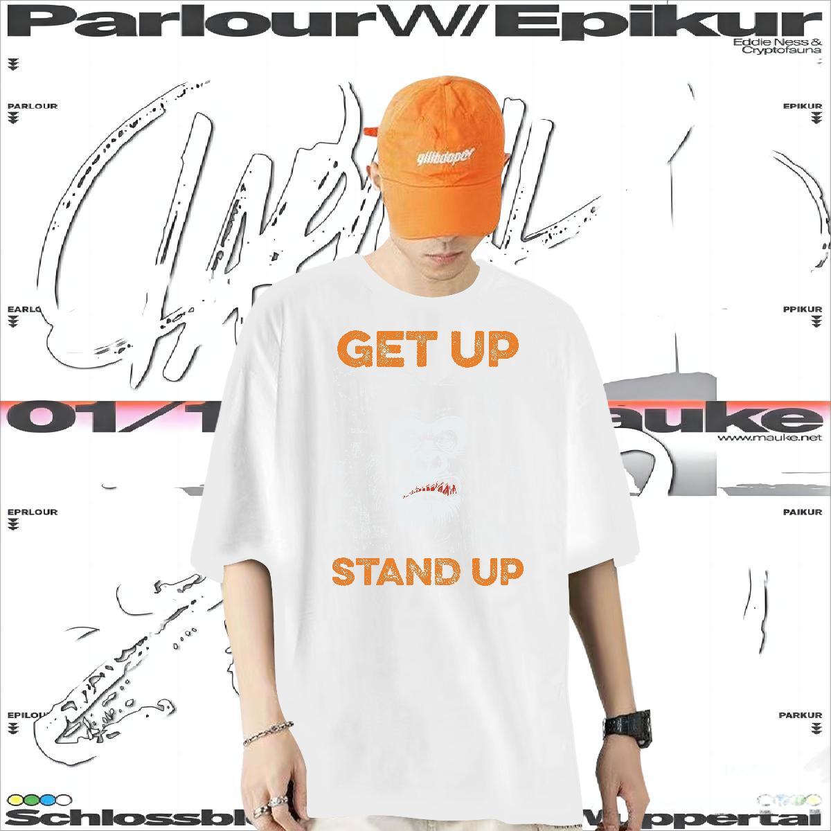 New Men T Shirts 230g Pure Cotton chimpanzee Beach Clothes Breathable Free Shipping Mens Tshirts Asian Size