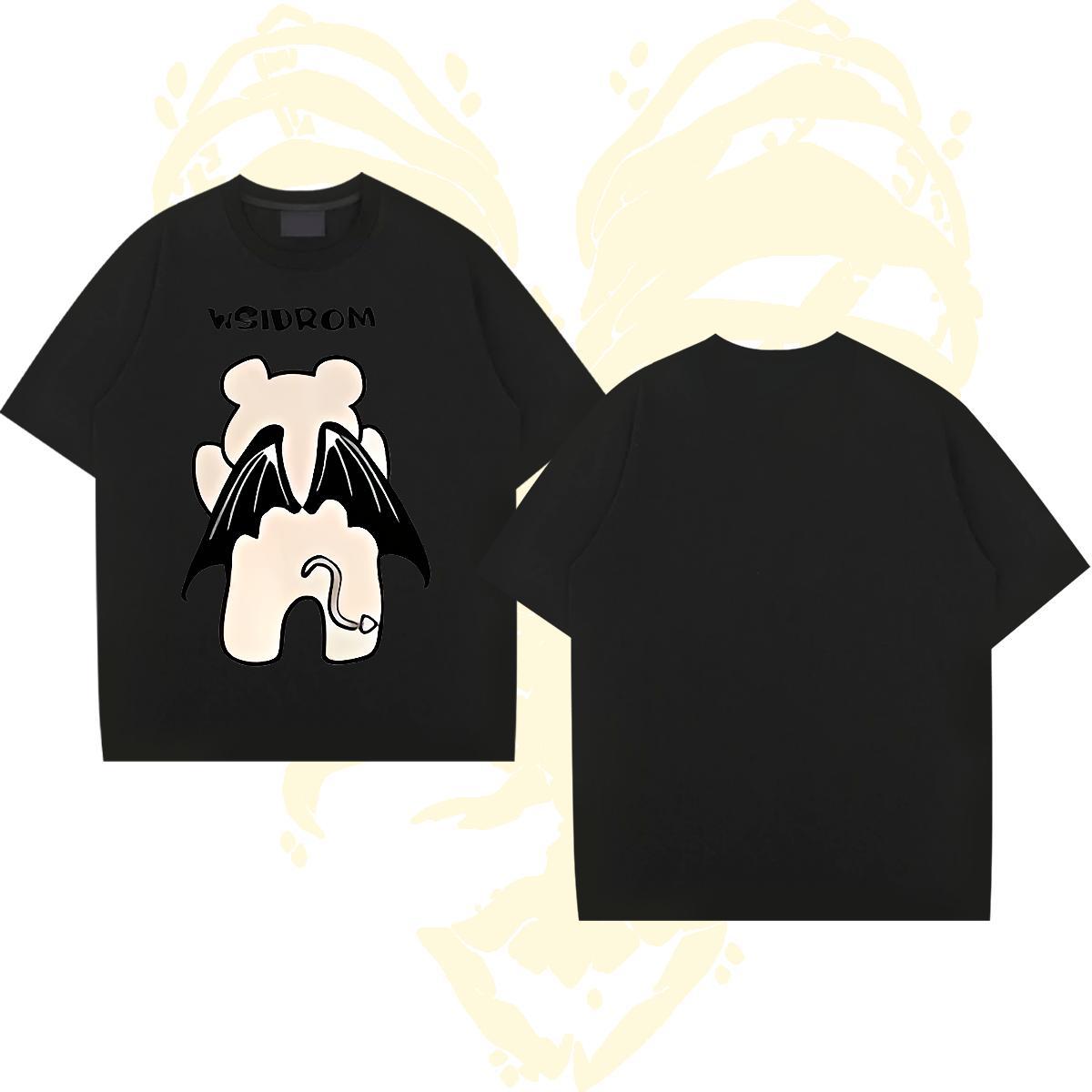 Cool Men Clothes T-Shirt 100% Cotton 230g bear T-Shirts for Men Summer Casual Breathable Soft Customized Print Stylist Tees Shirts