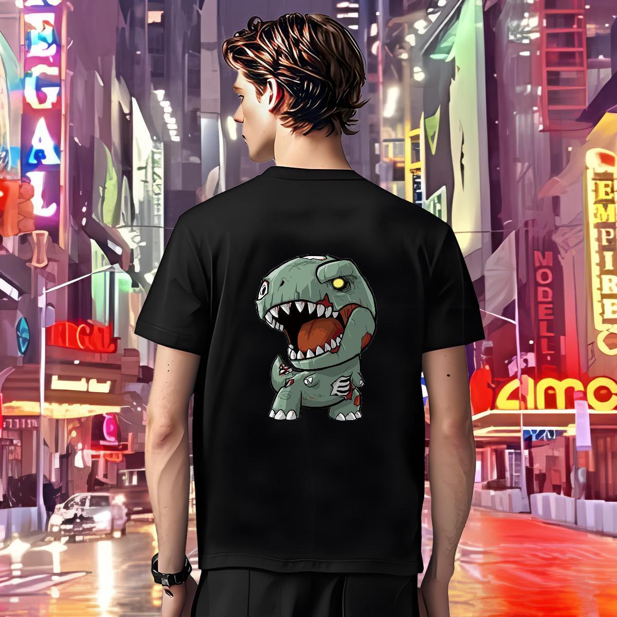 Fashion Design Man T Shirts 230g 100% Cotton dinosaur Casual Daily Wear Tees Shirts Breathable Soft Cool Design Men Tops Tees Oversized