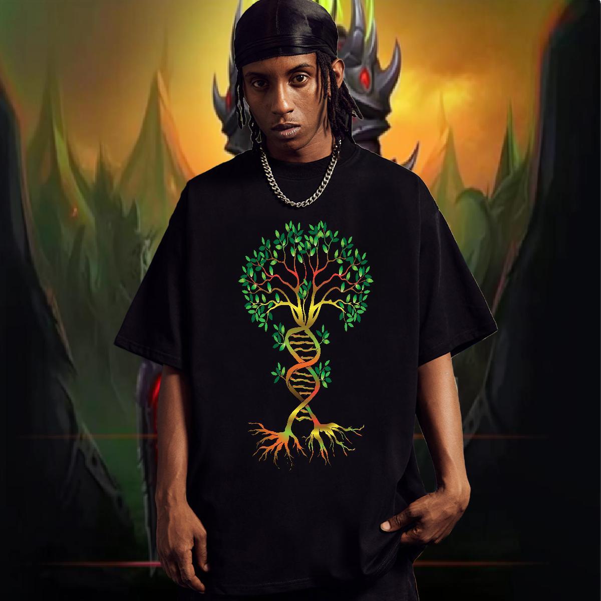 New Designer Men T Shirts 100% Cotton 230g tree Casual Beach Top Tees Breathable Soft Popular Men Tees Custom Print Oversized