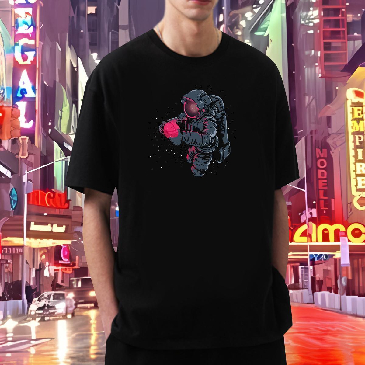 T Shirts Men 230g 100% Cotton universe Sports Casual Short Sleeve Soft Oversized 3XL 4XL Mens Tshirts New Arrival Cool Tops Shirt