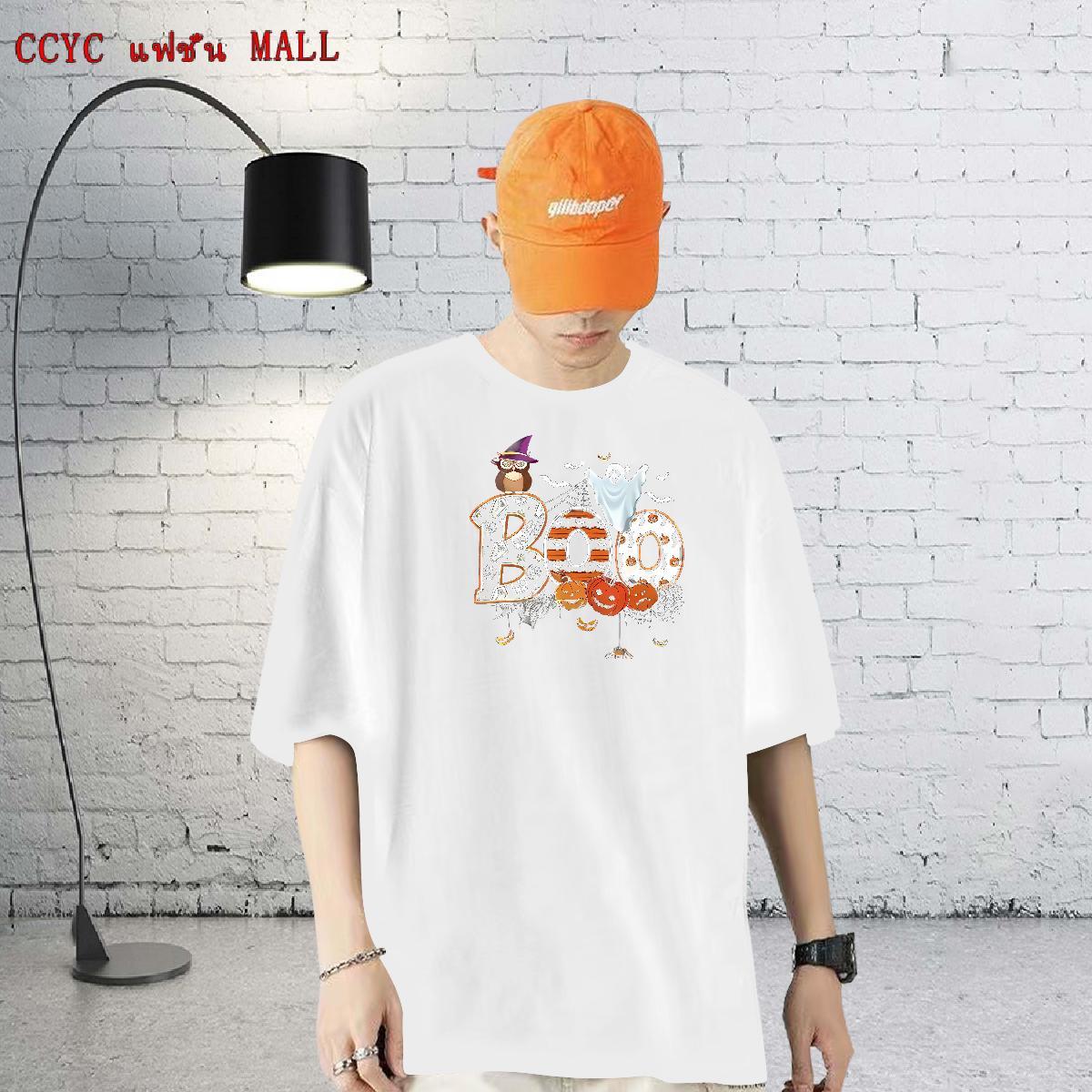 Customized Man T Shirts 230g Cotton halloween Hip Hop Tees Shirts O Neck Short Sleeves Cool Design Men Tops Tees Plus Size Cartoon