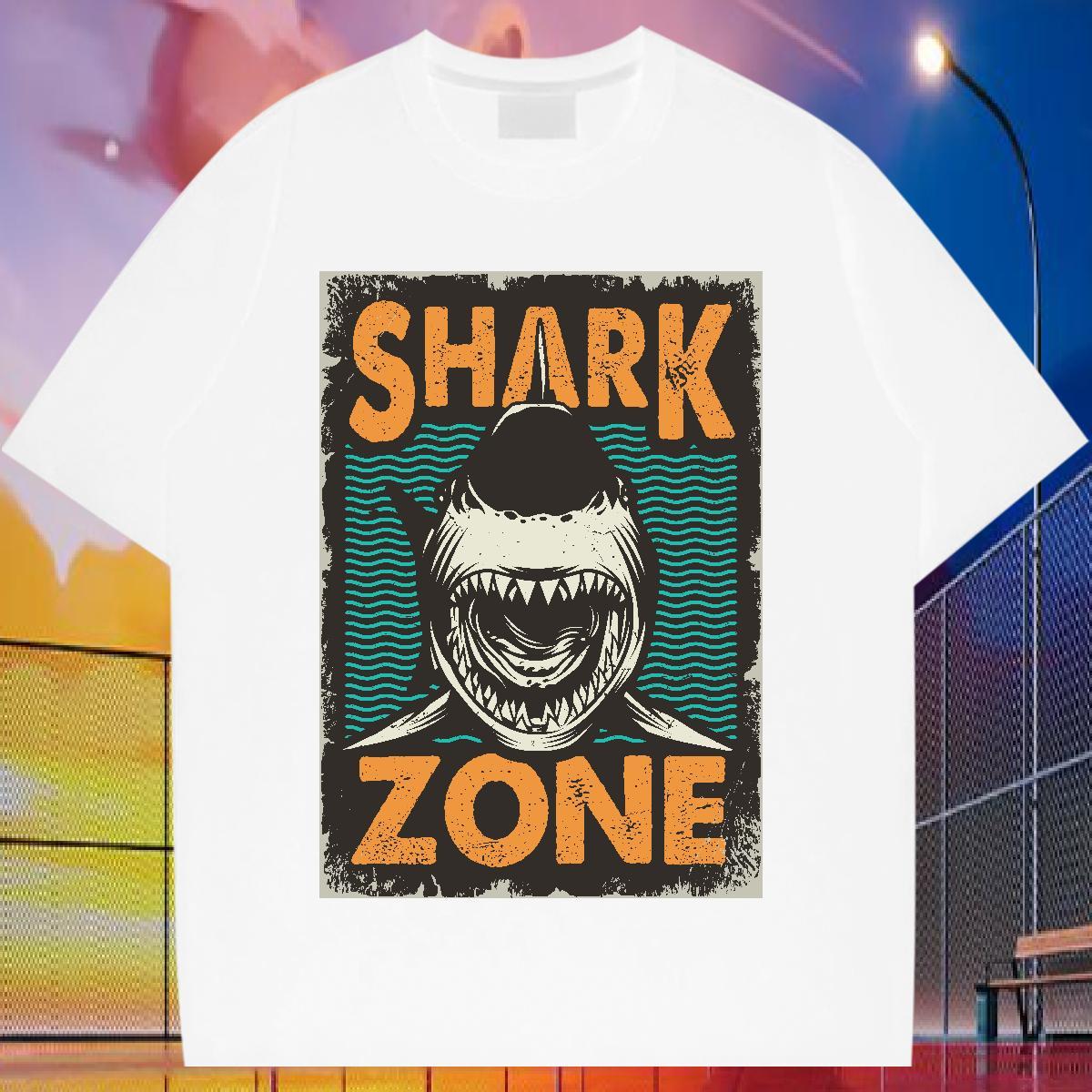 New Designer Mens T Shirts 230g Pure Cotton fish High Street Hip Hop Top Tees Round Neck Short Sleeve Brand Tshirt for Man Woman DIY Anime