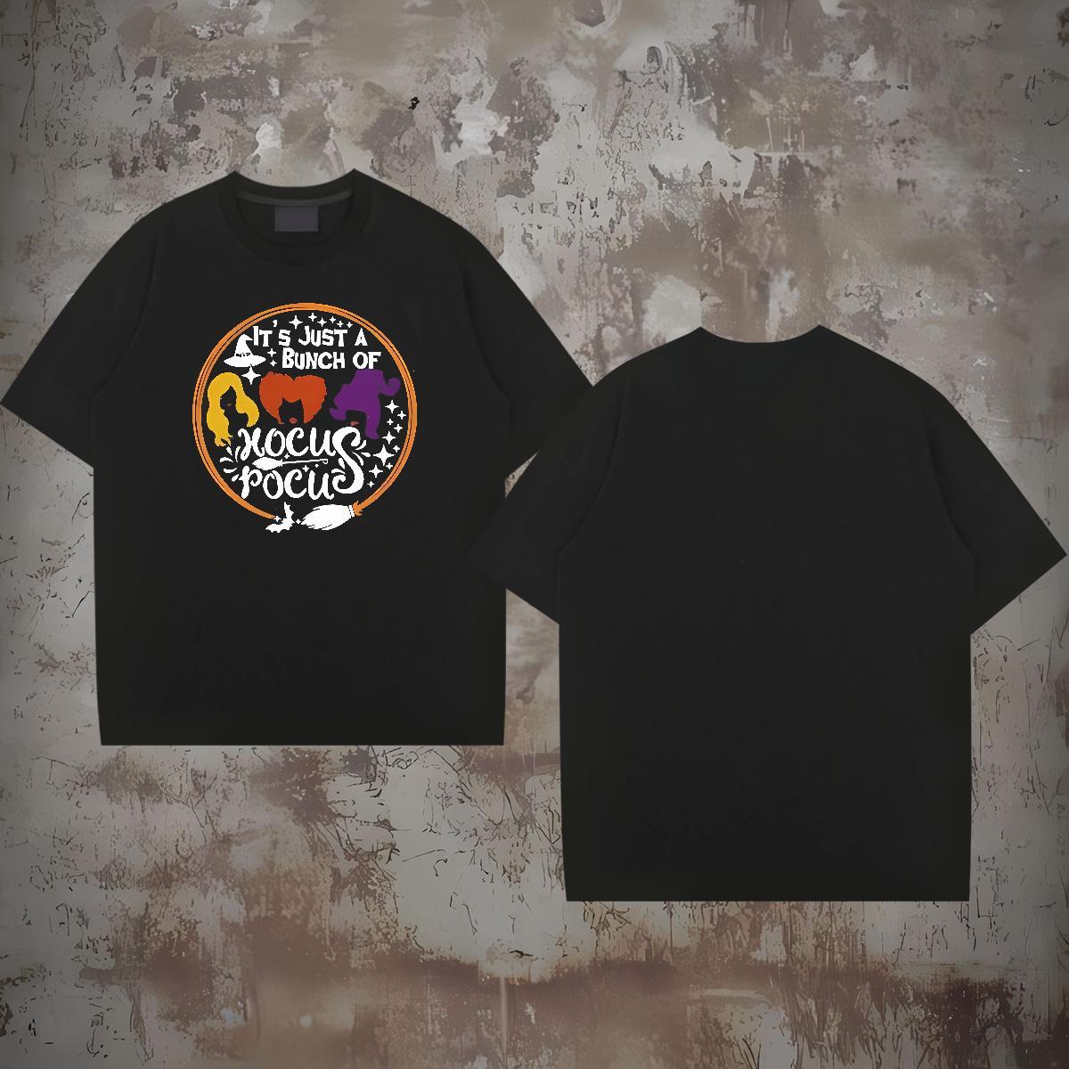 2024 New Mens T Shirts 230g Pure Cotton halloween Daily Wear Clothings O Neck Short Sleeves High Quality Men Tees DIY Printed