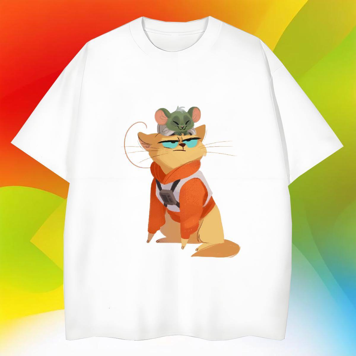 Fashion New Man T Shirts 230g 100% Cotton cat Home Outdoor Tees Shirts Breathable Short Sleeve Free Shipping Couples T Shirts Custom Cartoon