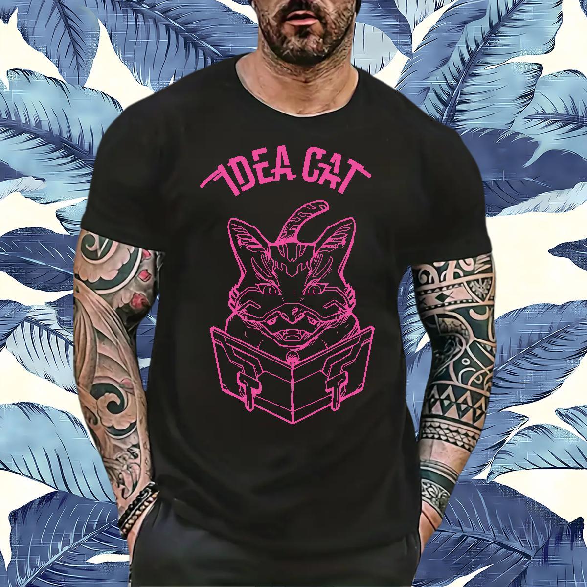 Custom Men T Shirts 230g Pure Cotton cat Casual Polos Breathable Cool Design Men Tshirts DIY