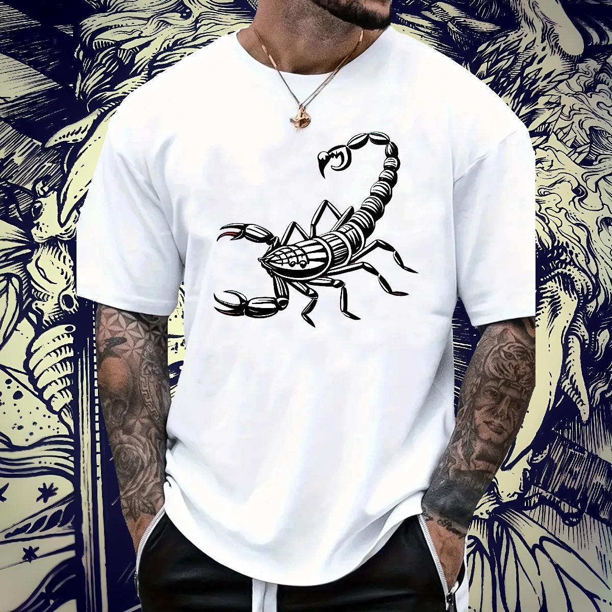 Stylist Mens T Shirts 100% Cotton 230g scorpion Casual Beach Wear Breathable Soft Cool Mens Tshirts Custom Print Plus Size