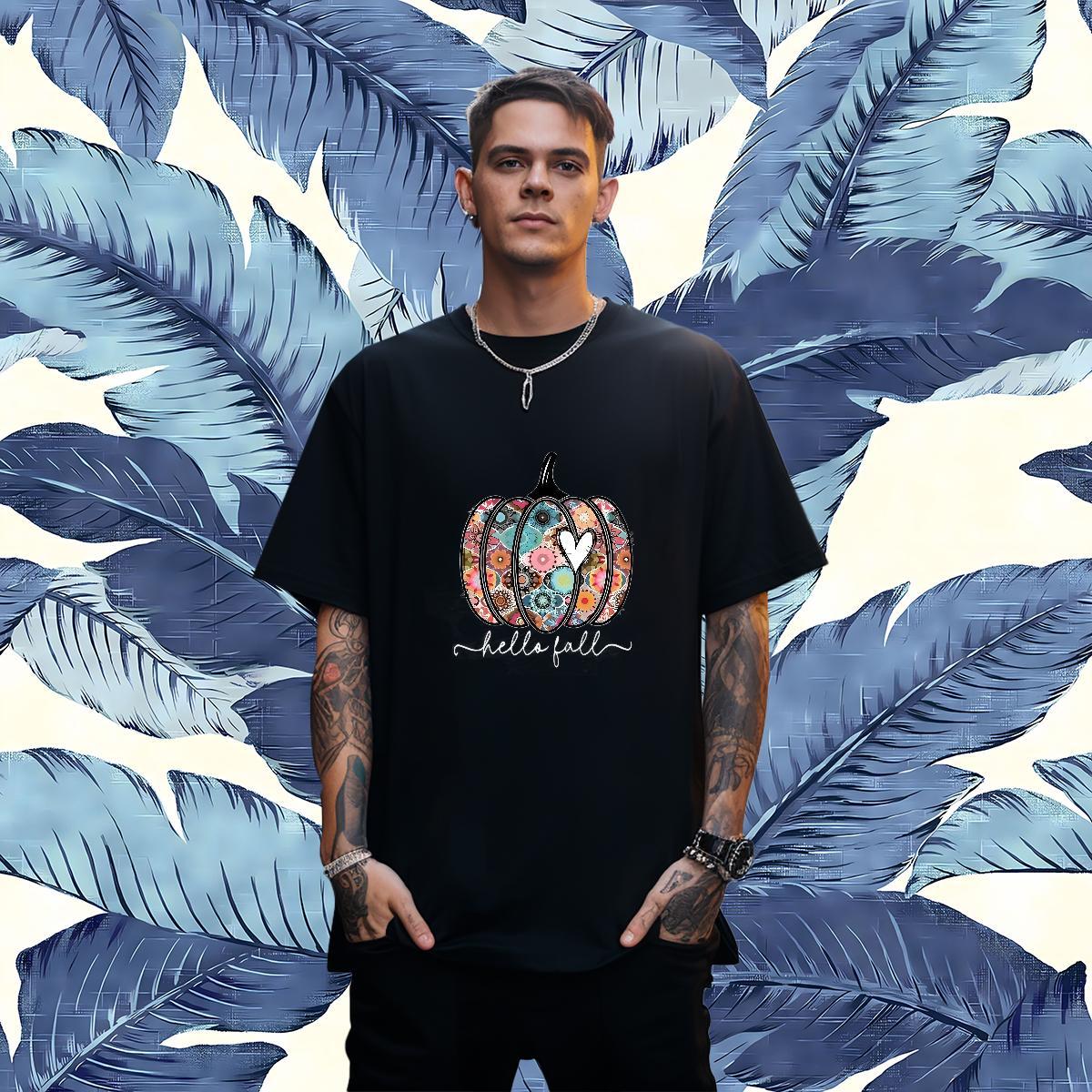 Wholesale Men Tops Tees 230g 100% Cotton halloween T shirt Street Casual Crew Neck DIY 2024 Summer Tops Shirt