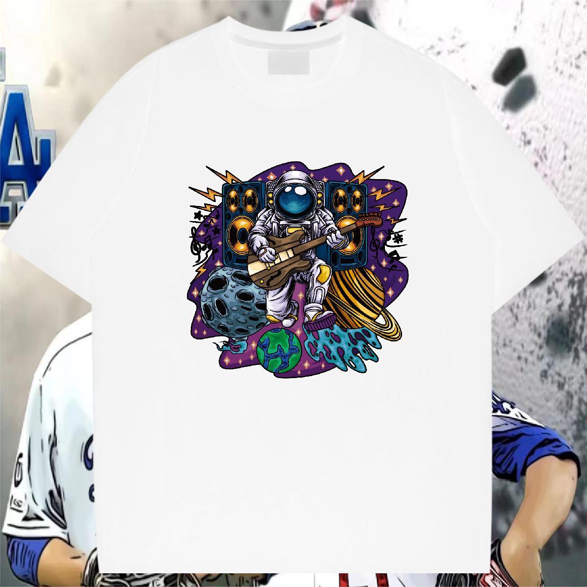 Man T Shirts 100% Cotton 230g universe Hip Hop Pure Cotton DIY Logo Oversized Men Clothes T-Shirt Fashion Designer Cool Design Clothings