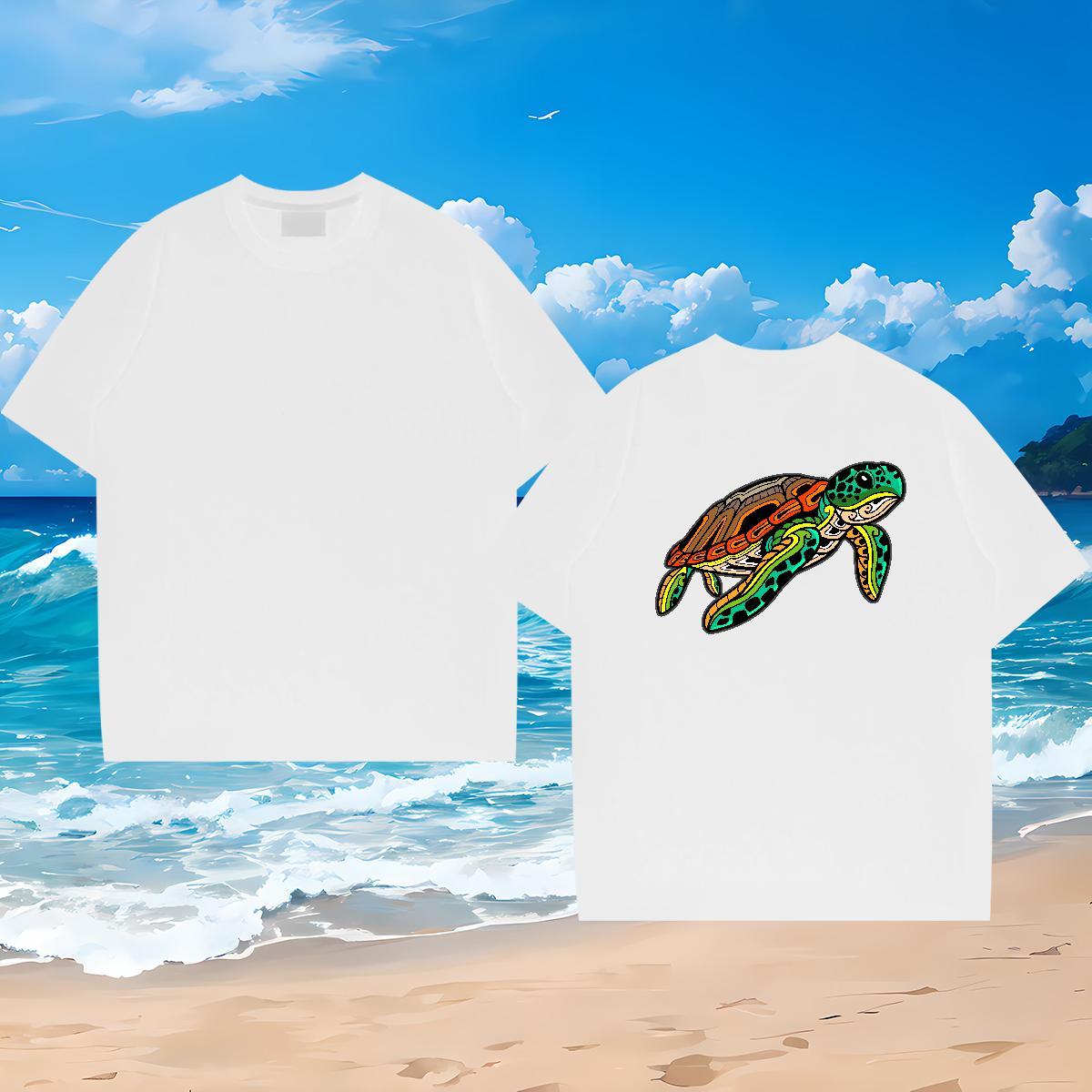 Fashion New T-Shirts for Men 100% Cotton 230g tortoise Hip Hop Street Clothings Breathable Short Sleeve Popular Tshirts Skull