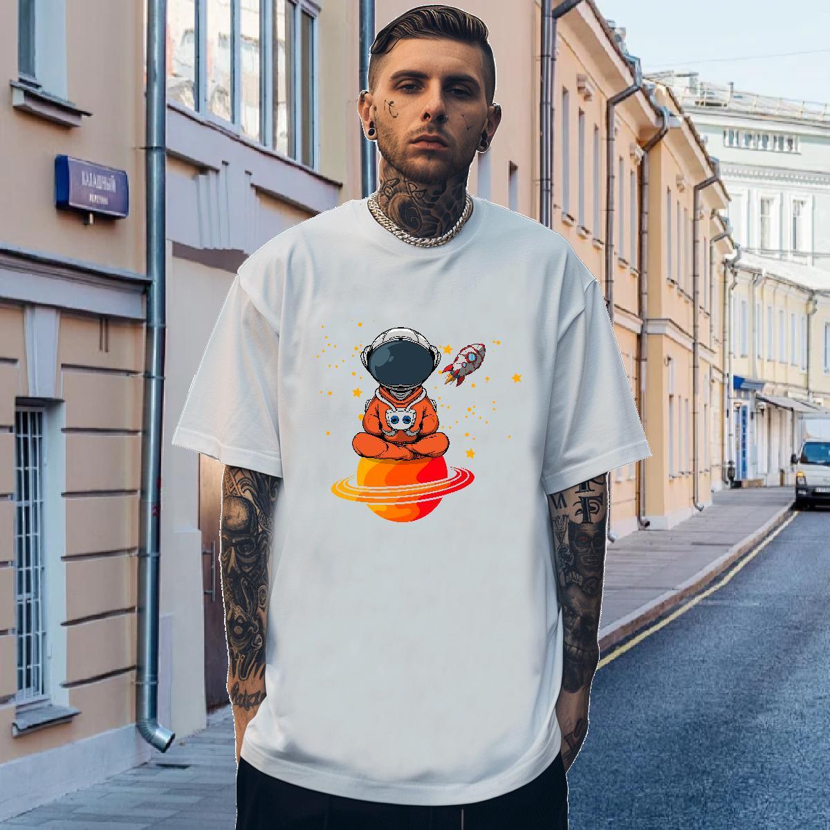 Man T Shirts 100% Cotton 230g universe Home Outdoor Short Sleeve Soft DIY Tshirt for Man Woman New Arrival Cool Design Clothes